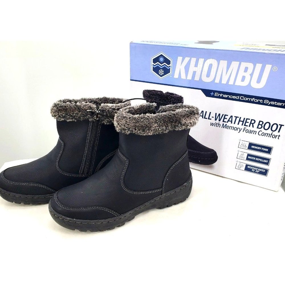 Khombu Dark Winter Boots with Plush Trim. Great condition only worn once.